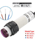 Retroreflective Photoelectric Sensor Switch M18 DC 10-30V Three Wire NPN Normally Open With Two Meter Sensing Distance