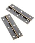 Heavy Duty Concealed Door Hinges 8 Pack Folding Butt Metal Hinges with Screws 60x20mm, two dark brass hinges