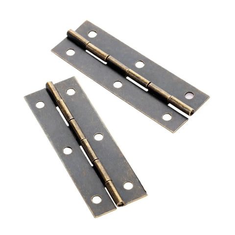 Heavy Duty Concealed Door Hinges 8 Pack Folding Butt Metal Hinges with Screws 60x20mm, two dark brass hinges