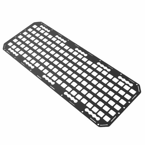 Aluminum L Track Storage Panel For Truck Bed Molle Panel Rack With Touch Fastener Straps And Elastic Cords 883x330x2mm