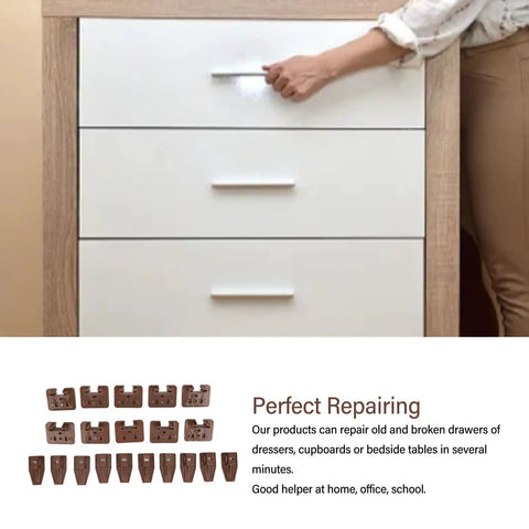 Easy DIY Fix For Wobbly Drawers 10 Sets Plastic Dresser Drawer Slides installation on white dresser with hand opening drawer