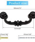 Set Of 4 Rustic Vintage Style Drop Down Bail Pull Handles With 151mm Hole Center And 185mm Total Length Made Of Zinc Alloy Rust And Corrosion Resistant Cabinet And Drawer Pulls For Kitchen And Furniture