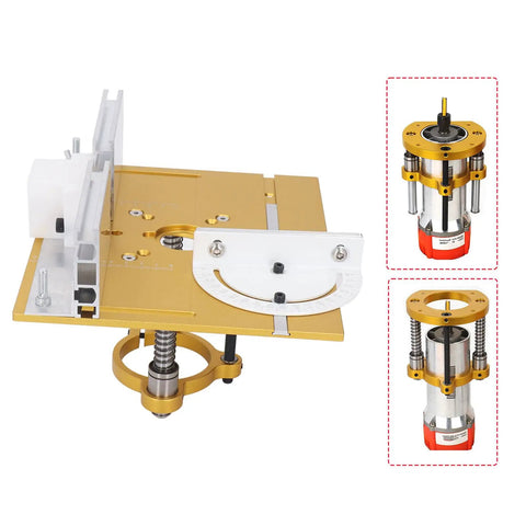 Heavy Duty Aluminum Trimming Flip Plate With Smooth Milling Guide Table Insert For Rock Solid Woodworking Router Lift Mount, 240x200x5mm.