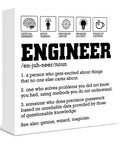 Engineer Definition Wooden Box Sign Decor For Home And Office, 5x5 Inch Wall Art And Shelf Decor, Perfect Engineering Gift For Engineers