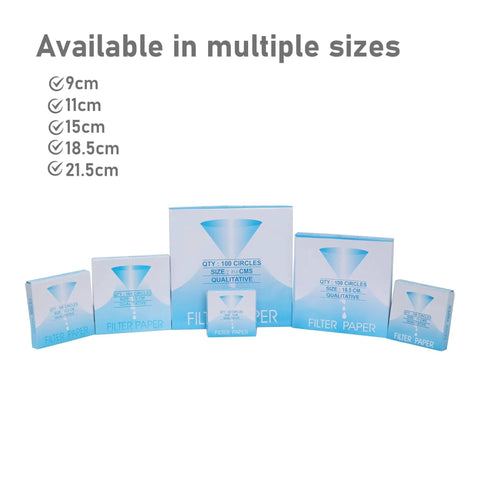 Pro Grade Qualitative Filter Paper 12.5 Cm Diameter Medium Speed 85 GSM 10 Micron Pore Size Pack Of 100 For Lab Filtration boxes