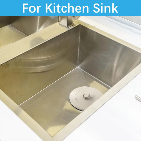 Solid 2 Pack Rubber Tub Stopper With Long Stainless Steel Beaded Chain And Heavy Duty Drain Plug For 1.5 To 2 Inch Bathroom Kitchen And Laundry Sink Drains That Beat The Drip And Keep Your Home Watertight Without Any Fuss Or Gimmicks in a stainless steel kitchen sink.