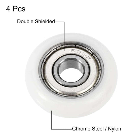 Ball Bearing Guide Pulley Roller Round Wheel 8x30x8.5mm Dual Shielded GCr15 Chrome Steel Bearings 4 Pack Heavy Duty Low Noise