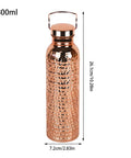 Copper Water Bottle With Easy Temperature Control And Built Tough Leakproof Insulated Design, 800ml, with L-shaped handle