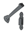 Black Wrought Iron Gate Flip Latch 4 Inch Tall Decorative Antique Heart Style Medium To Light Duty Door Lock Hardware