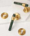 Brass Door Lock Set With Marble Look Handle Dope Nordic Style Interior Hardware For Bedroom Living Room And Bathroom Doors