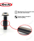 Rearsets Universal Replacement Bolts And Screws Titanium Alloy M8 By 25mm One Point Twenty Five Pitch Hex Allen Socket Head Pack Of 4 In Titanium Gray For Motorsport Race Ready Aerospace And Marine Applications close-up view showing thread detail.