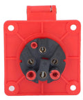 Heavy Duty Industrial Concealed Power Outlet IP44 Wall Socket PC Brass Red Commercial Grade Electrical Jack connector top view