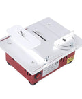 Slick Mini Table Saw Fueled By A Rugged Dual Motor For Quick Wood And Pcb Cuts Top Tier DIY workbench with adjustable angles.