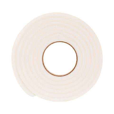 Roll of Self Adhesive Foam Weatherstrip Seal For Large Gaps 3/4 Inch By 3/8 Inch By 10 Feet White Keeps Drafts Out Humidity In Check