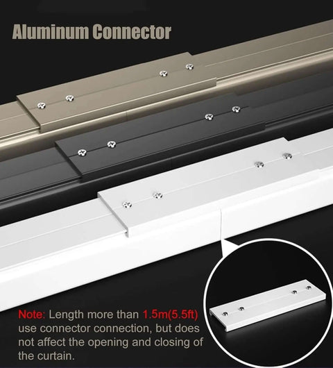 Premium Ceiling Curtain Track System With Smooth Bearing Wheels For Noise Reducing Privacy, Waterproof And Wear Resistant Aluminum Rail Kit Adjustable Length Removable End Caps Perfect Room Divider aluminum connector 1.5m+