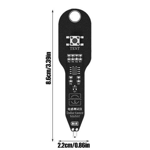 Compact Inductance Tester For PCB And Motherboard Coils Must Have Quick Fault Detection Tool with measurements shown
