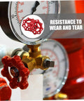 Two Piece Cast Iron Handwheel Kit For RV Waste Valves And Water Faucets Replacement Wheel Handles in use on gauge valve