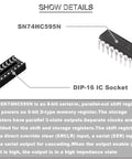 SN74HC595N 8 Bit Serial In Parallel Out Shift Register With Three State Outputs DIP 16 chip and DIP-16 IC socket