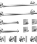 Dope Brushed Nickel 12 Piece Bathroom Hardware Set With 2 16 Inch Towel Bars 2 Toilet Paper Holders 4 Wall Hooks And 4 Robe Hooks