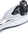 Close-up of One Quarter Inch Drive Quick Release Ratchet With Teardrop Head For Tight Spaces, showing durable steel construction and head details.