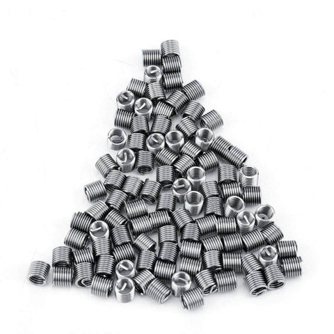100 Pcs M4 Stainless Steel Helicoil Thread Repair Inserts Kit For Stripped Aluminum Engine Block Threads Wire Inserts For Rethread Repair DIY Friendly Heavy Duty Auto Motorcycle And Metalwork Fix.