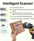 2D Wireless Barcode Scanner For Inventory And Data Collection Pocket Handy 3 In 1 Scanner With LCD scanning package barcode