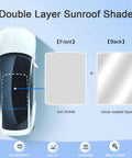 QANGBOOM Tiguan 2010-2017 car sunshade; two-panel foldable shade with front panel and back silver layer, storage bag