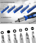 259-Piece General Household Tool Kit Set With Plastic Storage Toolbox featuring driver bits and ratcheting bit driver