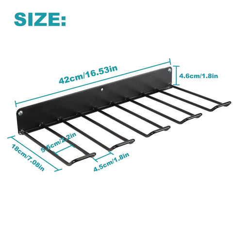 Heavy Duty Carbon Steel Power Tool Organizer 2-Piece Wall Mounted Racks With 8 Slots For Drills And Hand Tools, 16.5 by 7 by 1.8 Inches