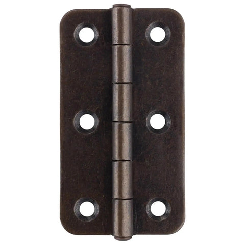 3 Inch Antique Copper Iron Round Corner Hinges For Cabinet Doors Built Tough Open 270 Degree Furniture Hinge With Free Screws And Easy Install