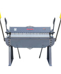 49 Inch Box And Pan Brake for Steel and Aluminum, 12 Gauge Capacity, Adjustable Bend, front view of heavy-duty metalworking tool.