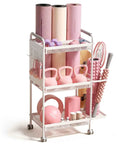 3 Tier Gym Storage Rack For Home Gym Multi Functional Weight Rack Dumbbell Rack Yoga Mat Holder With Side Basket And 6 Hooks Gym Equipment Organizer White