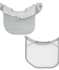 Top and front view of Beefed Up Dryer Lint Filter Replacement For LG And Kenmore Elite Dryers stainless steel mesh and housing upgrade