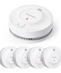 Real Deal 10 Year Smoke Detector With Photoelectric Sensor And Sealed Lithium Battery That Squashes False Alarms, four unit set.