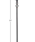 Antique Style Torchiere Floor Lamp In Black Finish Tall Standing Lighting For Living Room Solid Iron With Glass And Polystone Accents