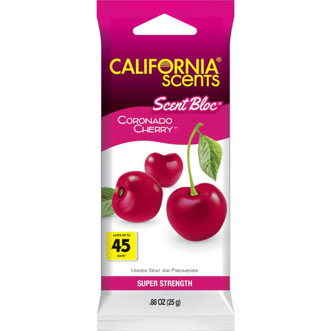 Power Bloc Car Air Freshener Coronado Cherry Scent With Biodegradable Fiber Pad And Up To 45 Day Longevity Eco Friendly Design For A Fresh Ride Made In The USA, 25g pack