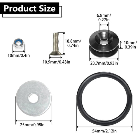BFXM universal bumper clips kit: 4 black quick-release tabs and 12 O-rings for cars