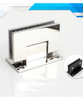 Stainless Steel Shower Screen Hinges For Frameless Glass Doors 90 Degree T Shaped Bathroom Clip in polished metal.