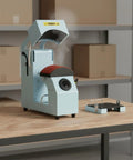 MVQJSUCI 2 In 1 Cap Hat Press Machine With Electric Automation, light blue unit with steam, easy to use for heat transfer.
