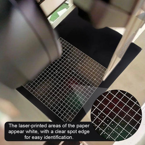 BENECREAT black double-sided laser engraving testing paper sheet with white grid on A4 size for fiber laser marking