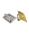 316 Stainless Steel Flush Pull Ring Handle in Gold Finish and Steel Finish for Cabinets and Marine Use, 76x57mm, Side View