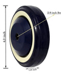 4 Inch Polyurethane Shopping Cart Wheels Pack Of Four With Stepped And Full Tread Face And Double Ball Bearing, 1200 Lbs Total Capacity, Durable Quiet Urethane Casters For Heavy Duty Carts, Wear Resistant And Smooth Rolling