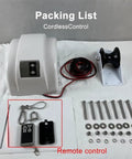 Heavy Duty Electric Boat Anchor Winch Kit With Stainless Steel Build And 31m Rope For Saltwater Use packing list including remote control and accessories.