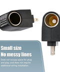 Zero Hassle Wall To Ride Power Adapter Runs Your Car Gadgets Indoors Plug Straight Into Any Home Socket Convert AC To DC with sleek black design.
