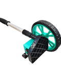 Mechanical Digital Roller rangefinder, manually Pushed rangefinder Wheel, Engineering Measuring Ruler 9999.9M with turquoise and black wheel.