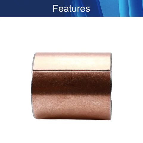 Badass Durability Sleeve Bearing 40Mm Bore X 44Mm Outside Diameter X 50Mm Length Oilless Copper Bushing side view showing smooth finish.