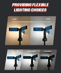 Cordless Rechargeable LED Work Light Kit With Detachable Tripod 8Ah Battery 700 1200 2200 Lumens Dimmable 4000K 6500K Color Temperature chart