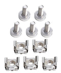 Two Sets Square Hole Cage Nuts With Mounting Screws And Washers, Nickel Plated Iron, for Server Rack Cabinets.