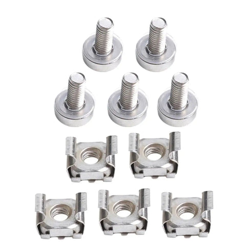 Two Sets Square Hole Cage Nuts With Mounting Screws And Washers, Nickel Plated Iron, for Server Rack Cabinets.