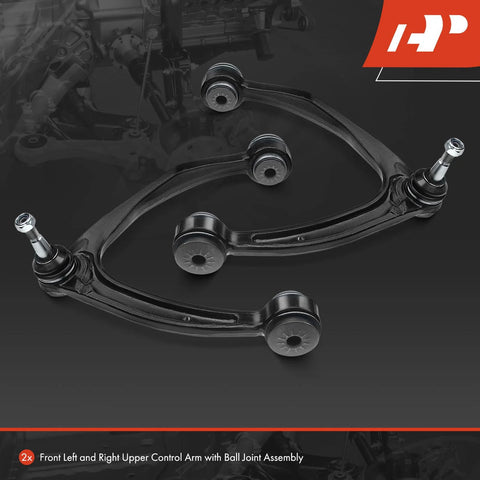 Two Front Upper Control Arms With Ball Joints And Bushings For Chevy Silverado 1500 Tahoe Suburban Avalanche Sierra Yukon XL 1500 GMC Yukon Cadillac Escalade ESV EXT 2007 Through 2014 Replacement